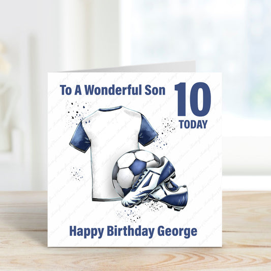 Personalised Football Birthday Card - Lots of kit colours available