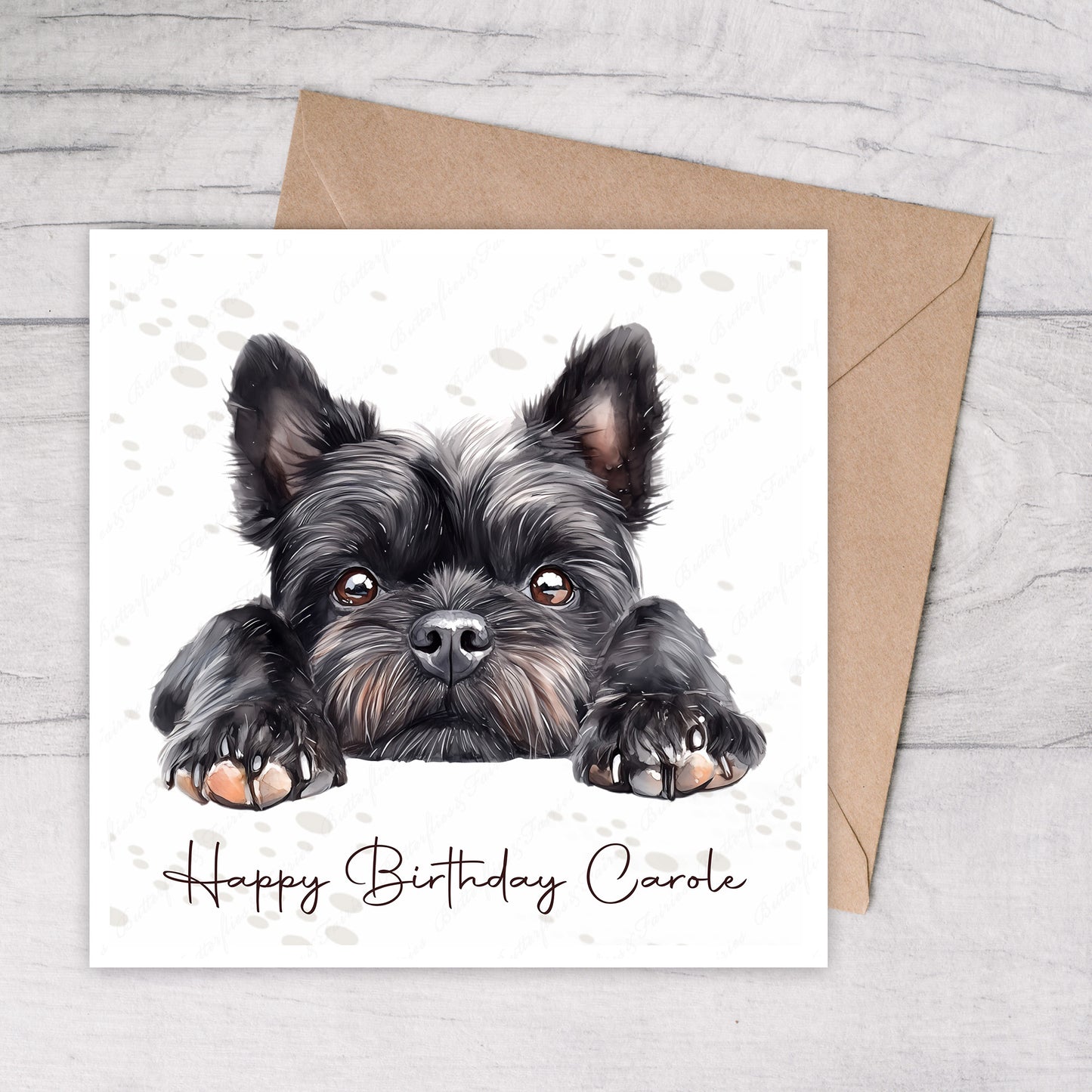 Personalised Affenpinscher Birthday Card