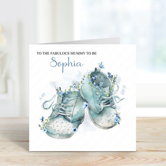 Personalised Blue Baby Shower Card
