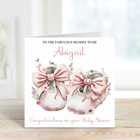 Personalised Pink Baby Shower Card