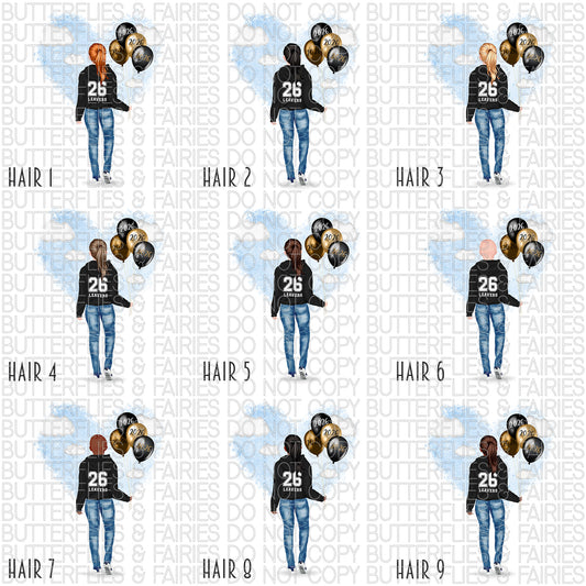 Personalised School Leaver Card 2026 – Girl with Black Leavers Hoodie | Last Day of School Card