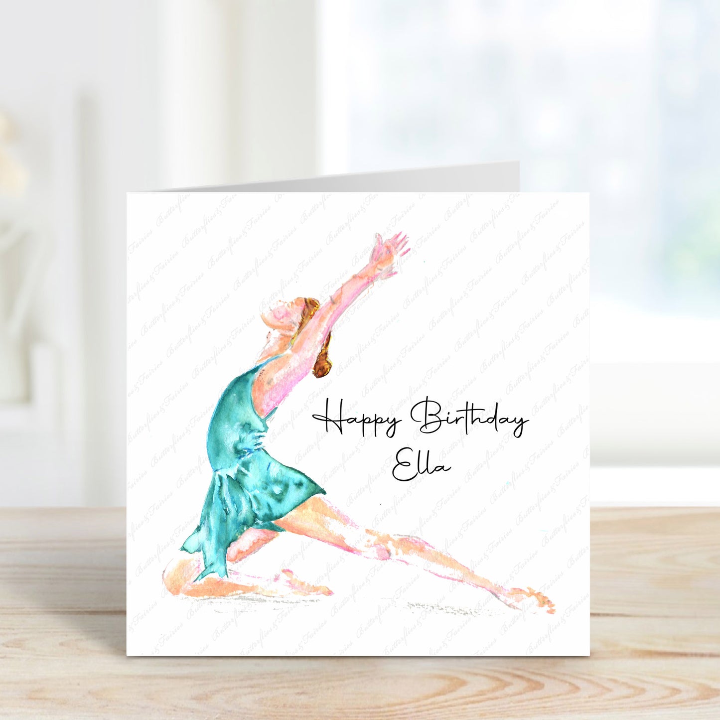 Personalised Watercolour Contemporary Dancer Birthday Card