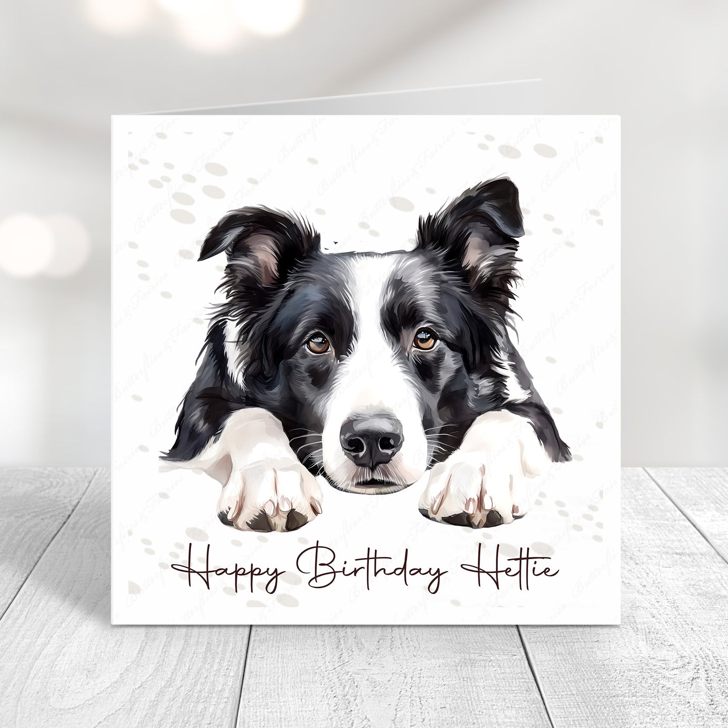 Personalised Border Collie Birthday Card
