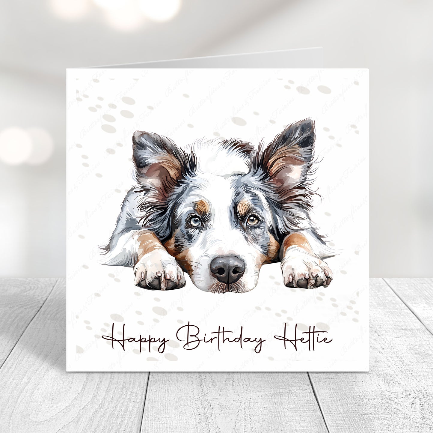 Personalised Border Collie Birthday Card