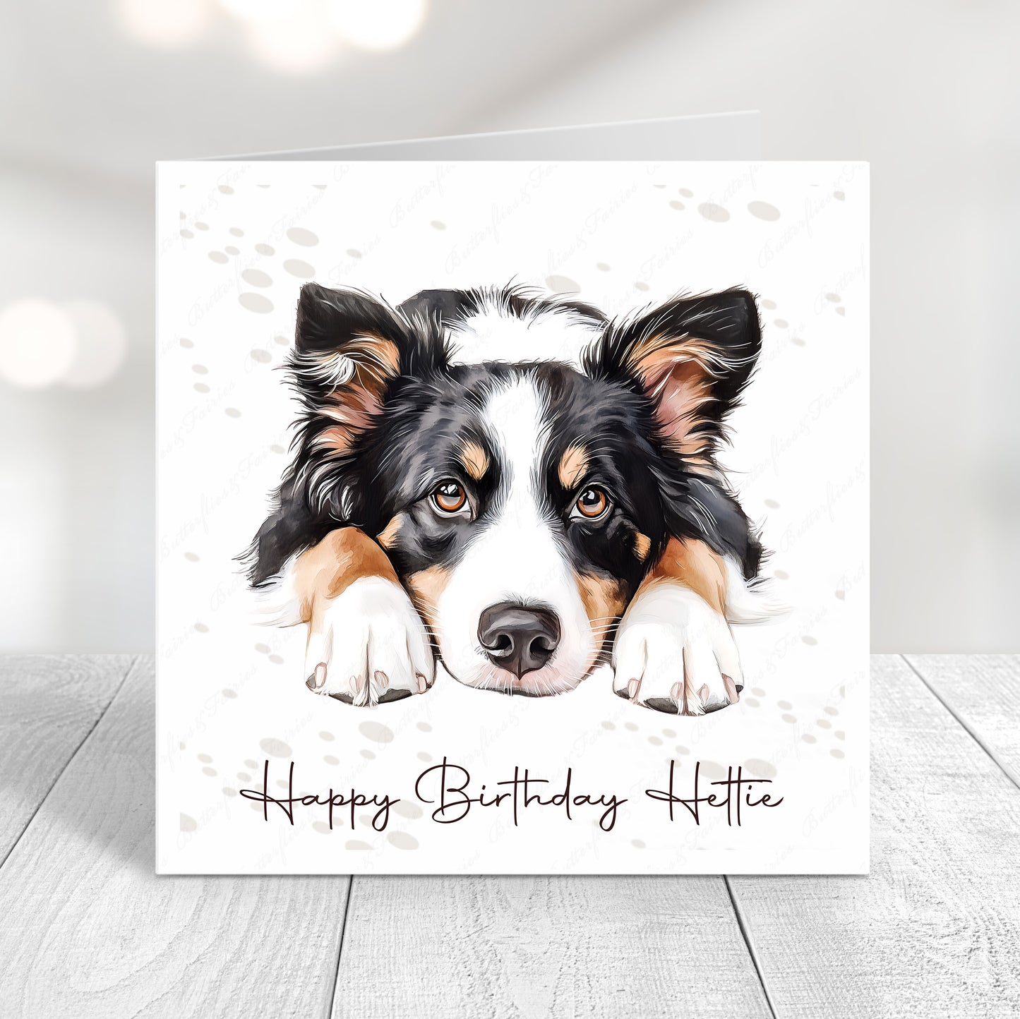 Personalised Border Collie Birthday Card