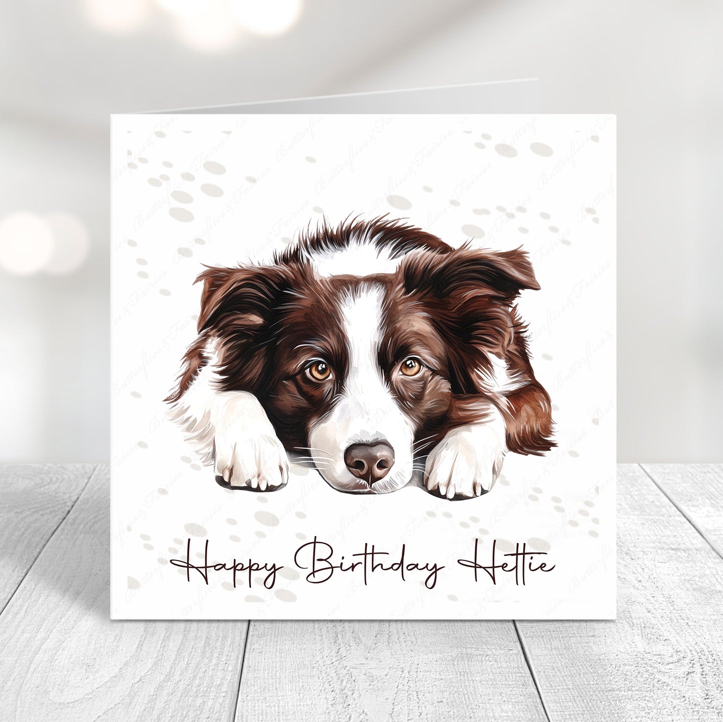 Personalised Border Collie Birthday Card