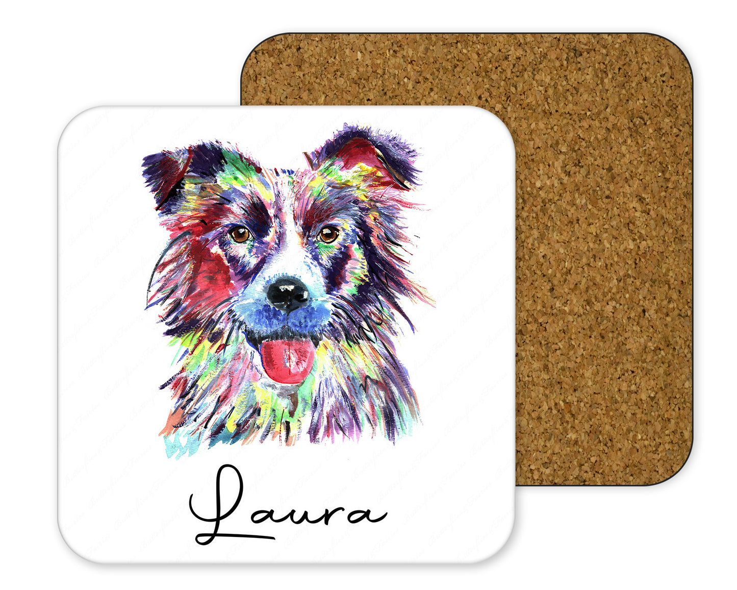 Personalised Border Collie Dog Mug and Coaster Set