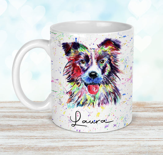 Personalised Border Collie Dog Mug and Coaster Set