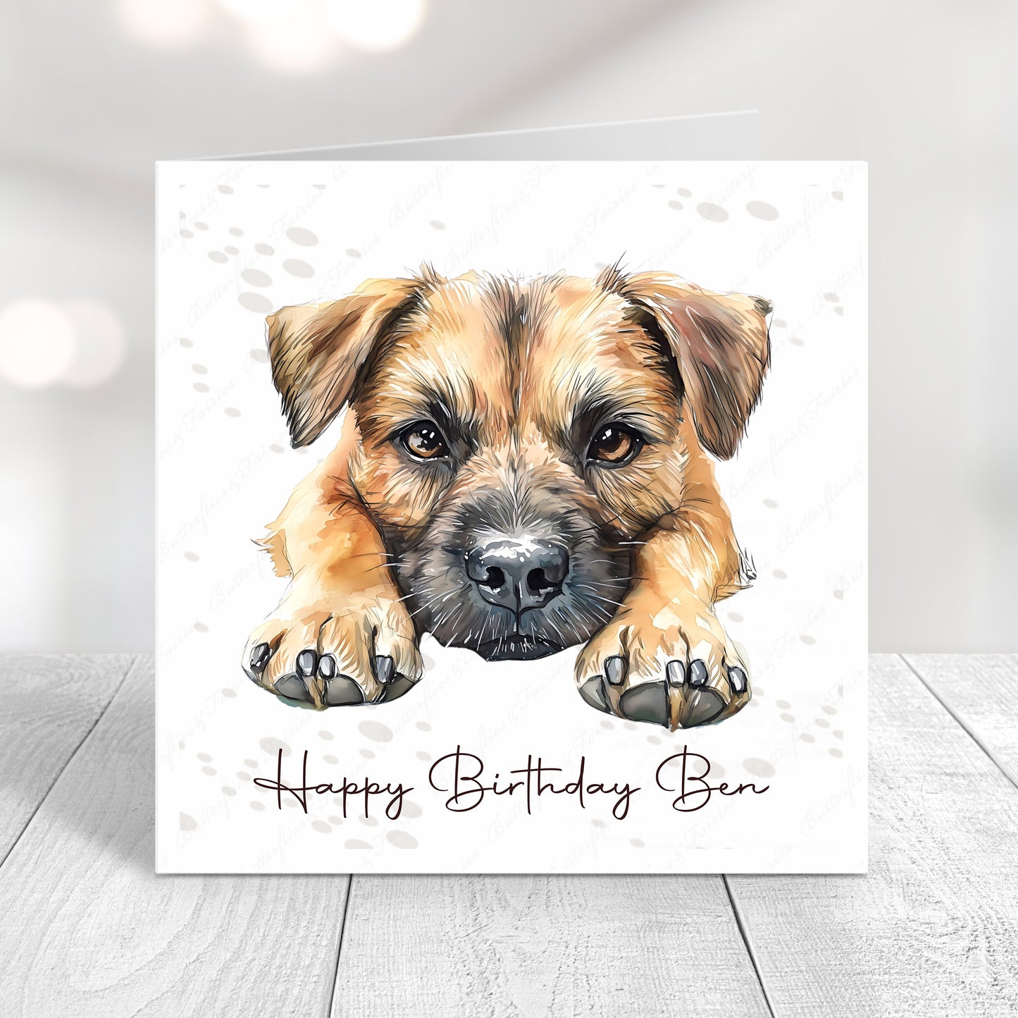 Personalised Border Terrier Birthday Card – Cute Dog Lover Card