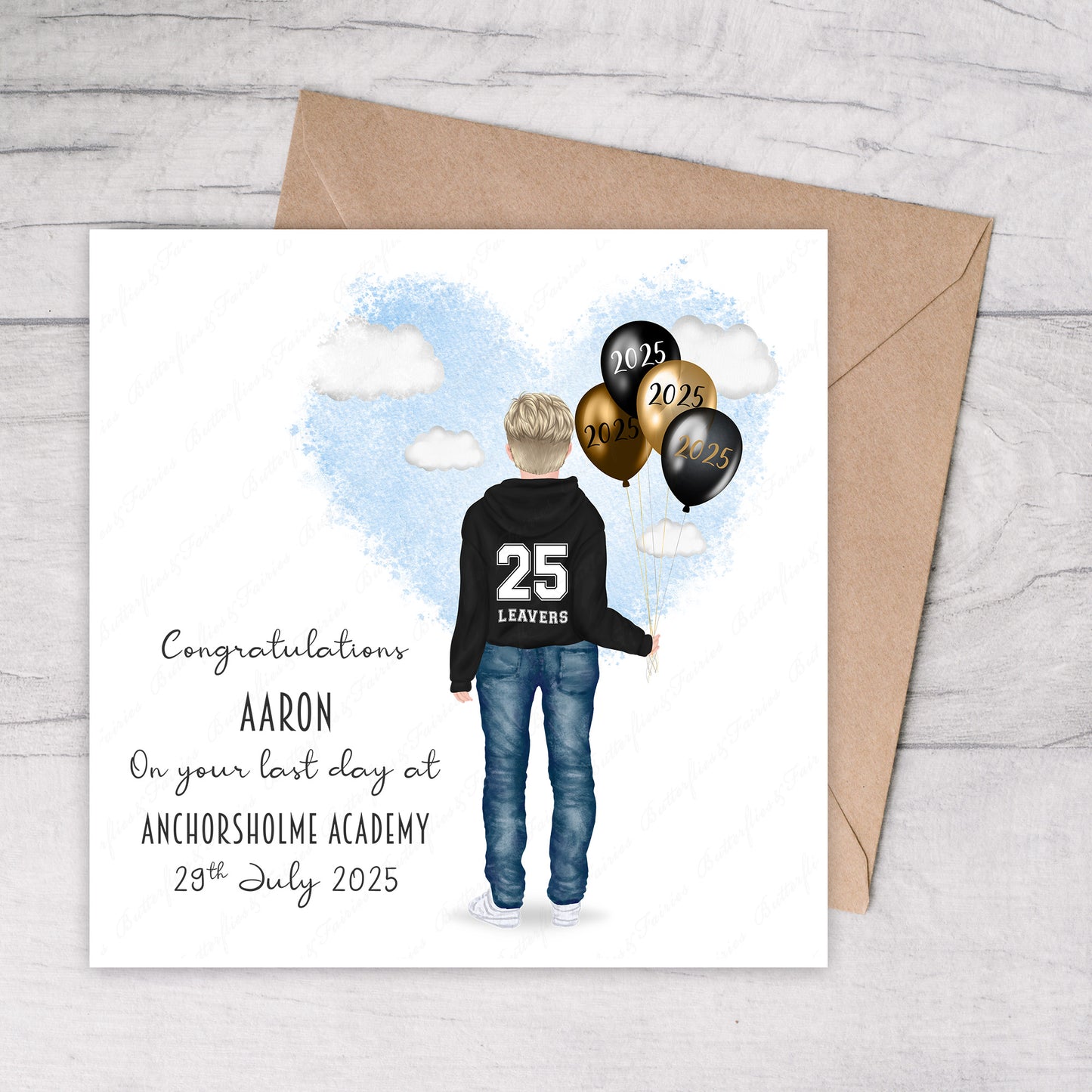 Personalised School Leaver Hoodie Card for Year 6, P7, Year 11 and S4 Leavers