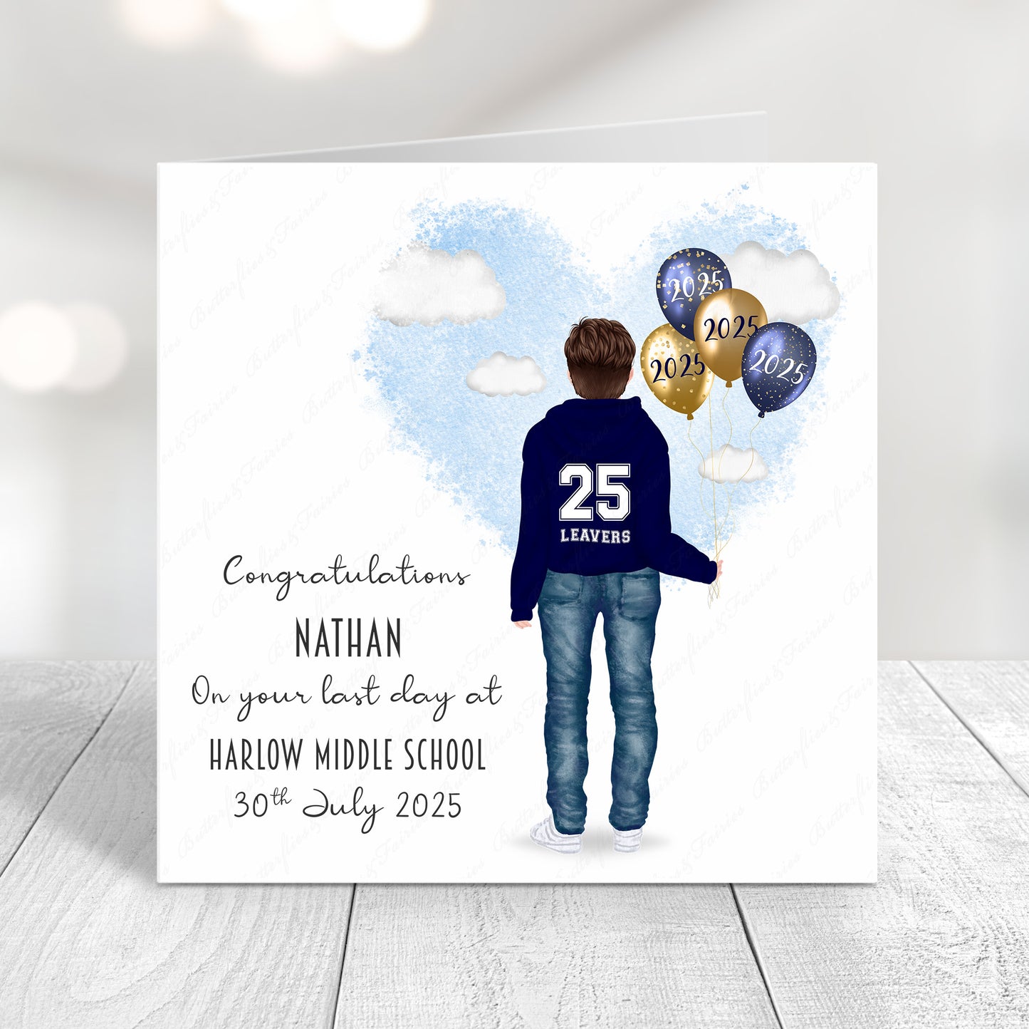 Personalised School Leaver Hoodie Card for Year 6, P7, Year 11 and S4 Leavers
