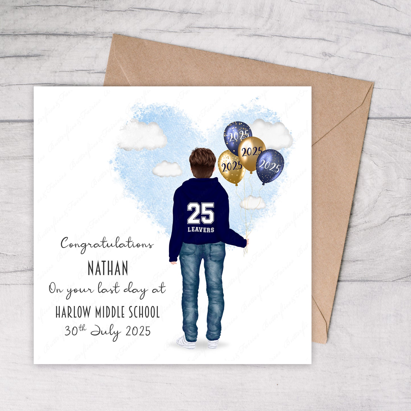 Personalised School Leaver Hoodie Card for Year 6, P7, Year 11 and S4 Leavers