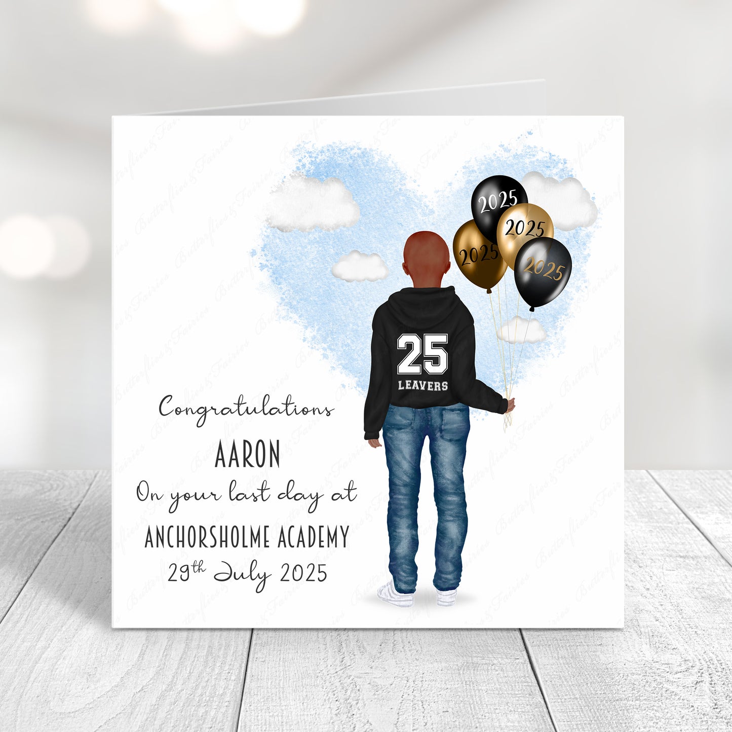Personalised School Leaver Hoodie Card for Year 6, P7, Year 11 and S4 Leavers