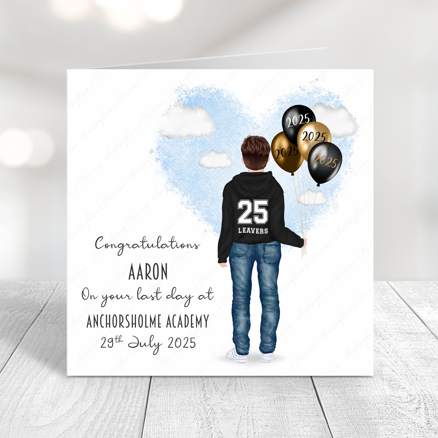 Personalised School Leaver Hoodie Card for Year 6, P7, Year 11 and S4 Leavers