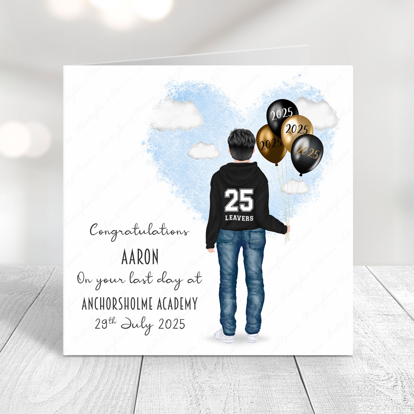 Personalised School Leaver Hoodie Card for Year 6, P7, Year 11 and S4 Leavers