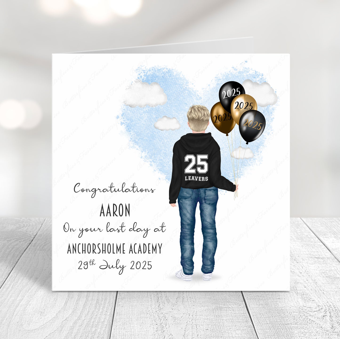 Personalised School Leaver Hoodie Card for Year 6, P7, Year 11 and S4 Leavers