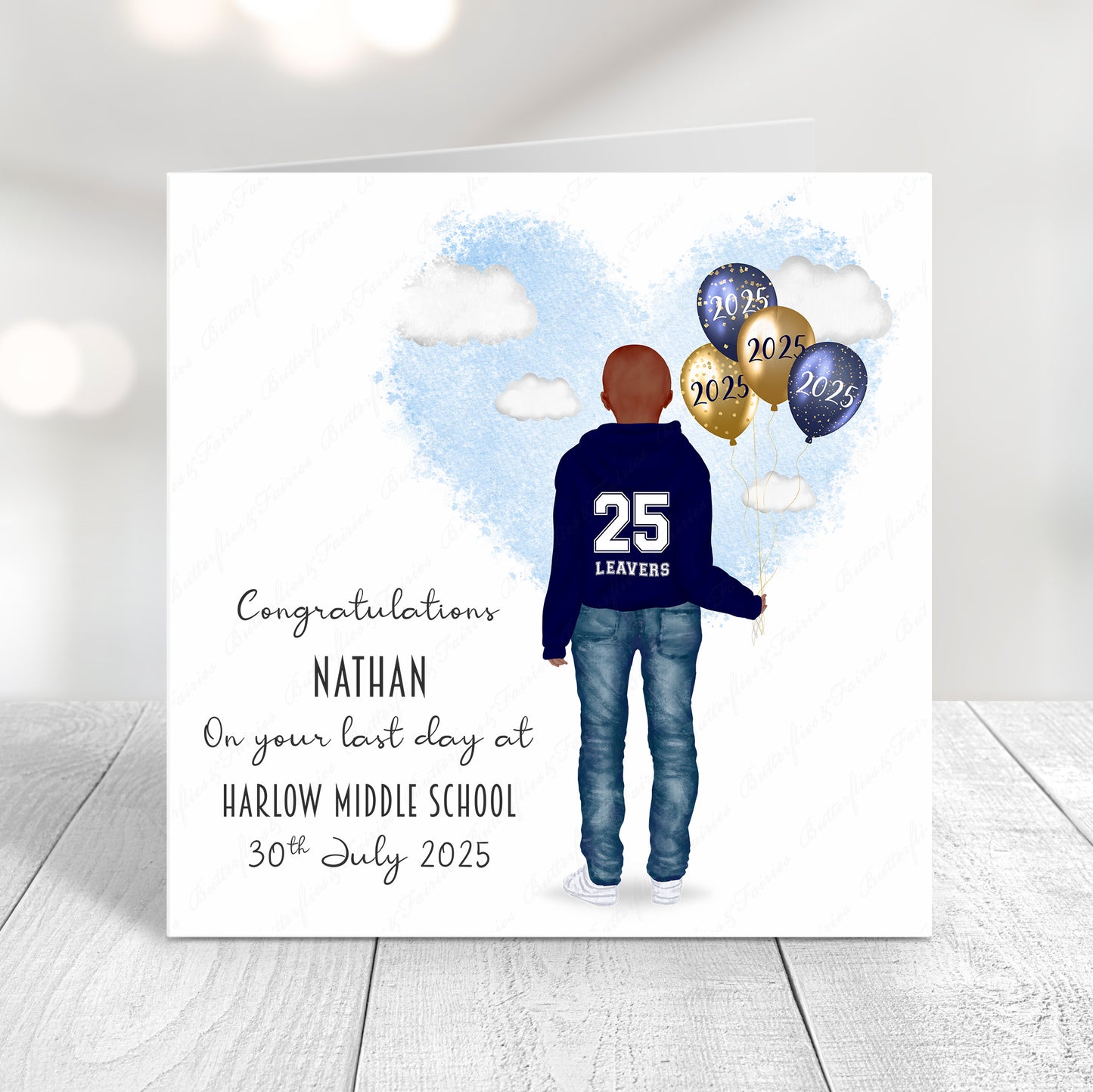 Personalised School Leaver Hoodie Card for Year 6, P7, Year 11 and S4 Leavers