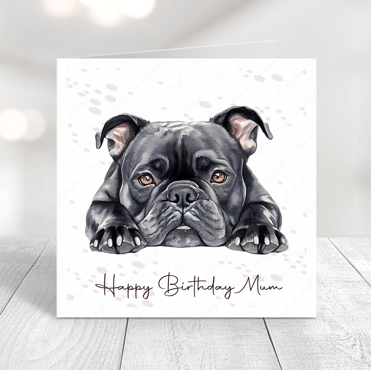 Personalised Bulldog Birthday Card – Cute Dog Lover Card