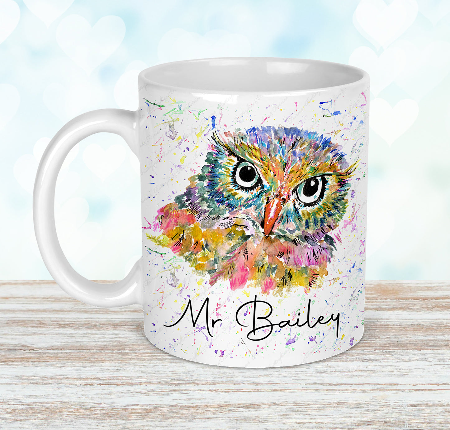 Personalised Owl Thank You Mug & Coaster Set for a Teacher
