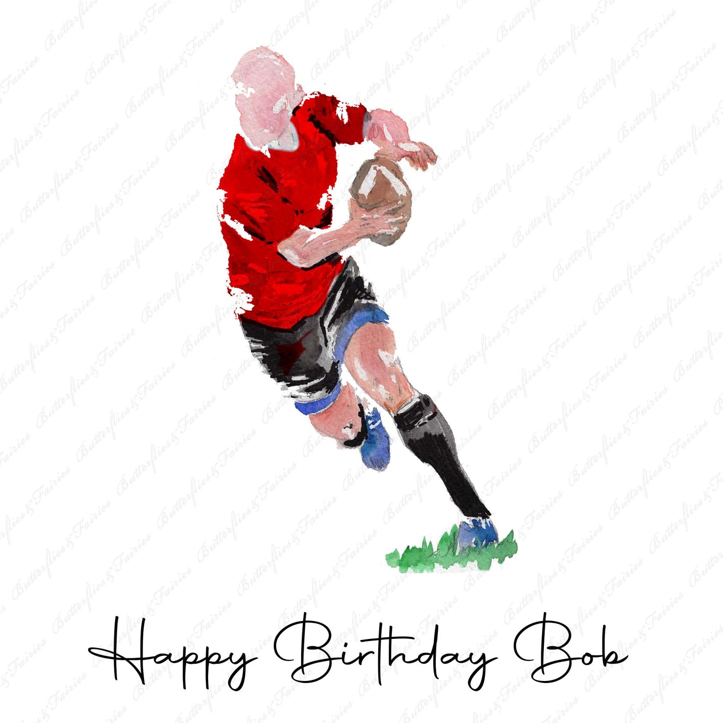 Personalised Rugby Player Birthday Card