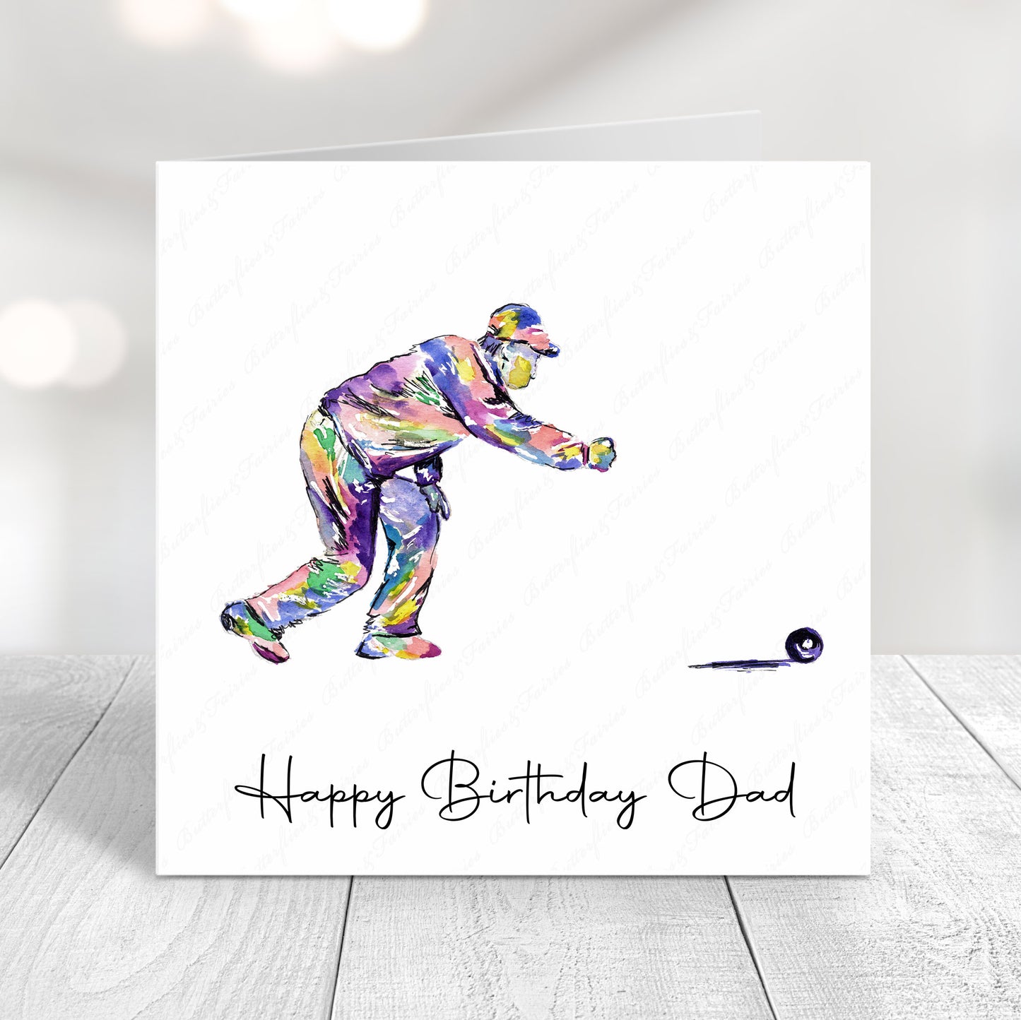 Personalised Crown Green Bowls Birthday Card | Lawn Bowls Card