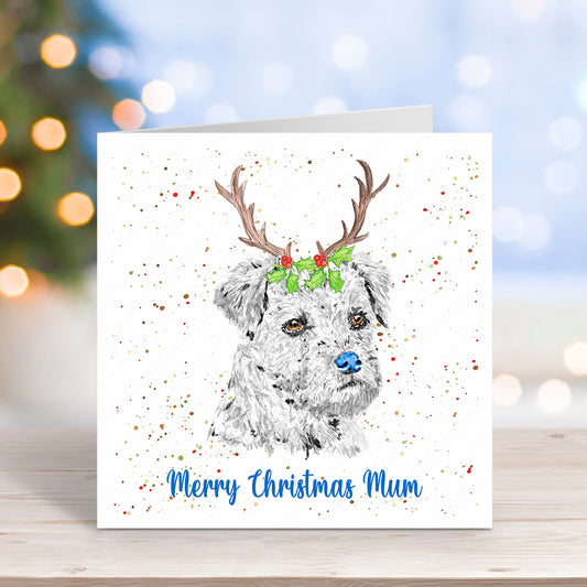 Personalised Border Terrier Dog Christmas Card
