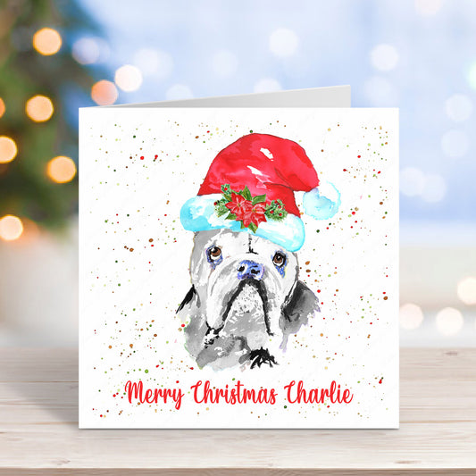 Personalised Bulldog Christmas Card
