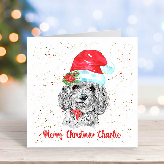 Personalised Cavapoo Dog Christmas Card