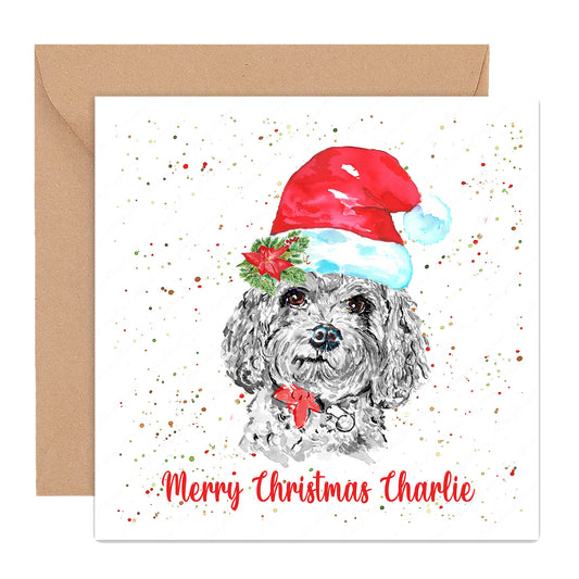 Personalised Cavapoo Dog Christmas Card