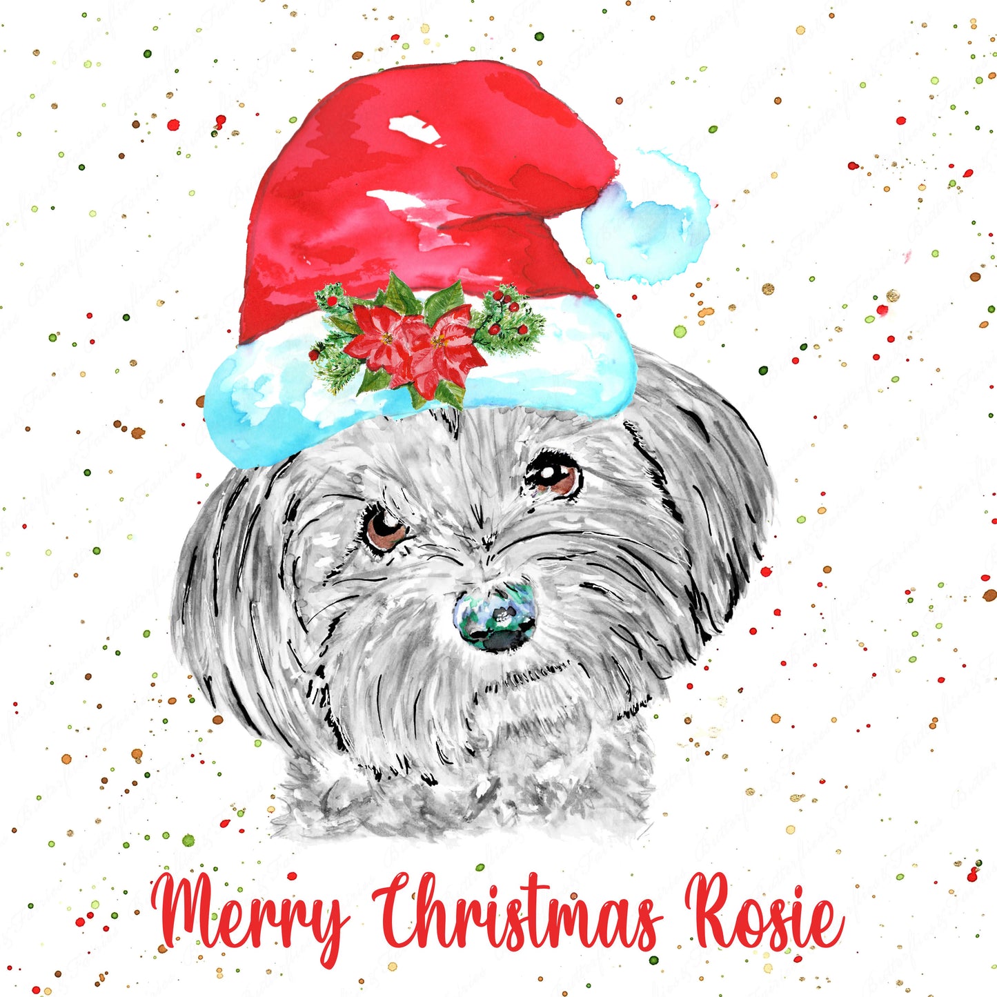 Personalised Havanese Dog Christmas Card