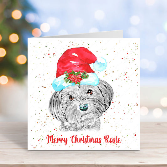 Personalised Havanese Dog Christmas Card