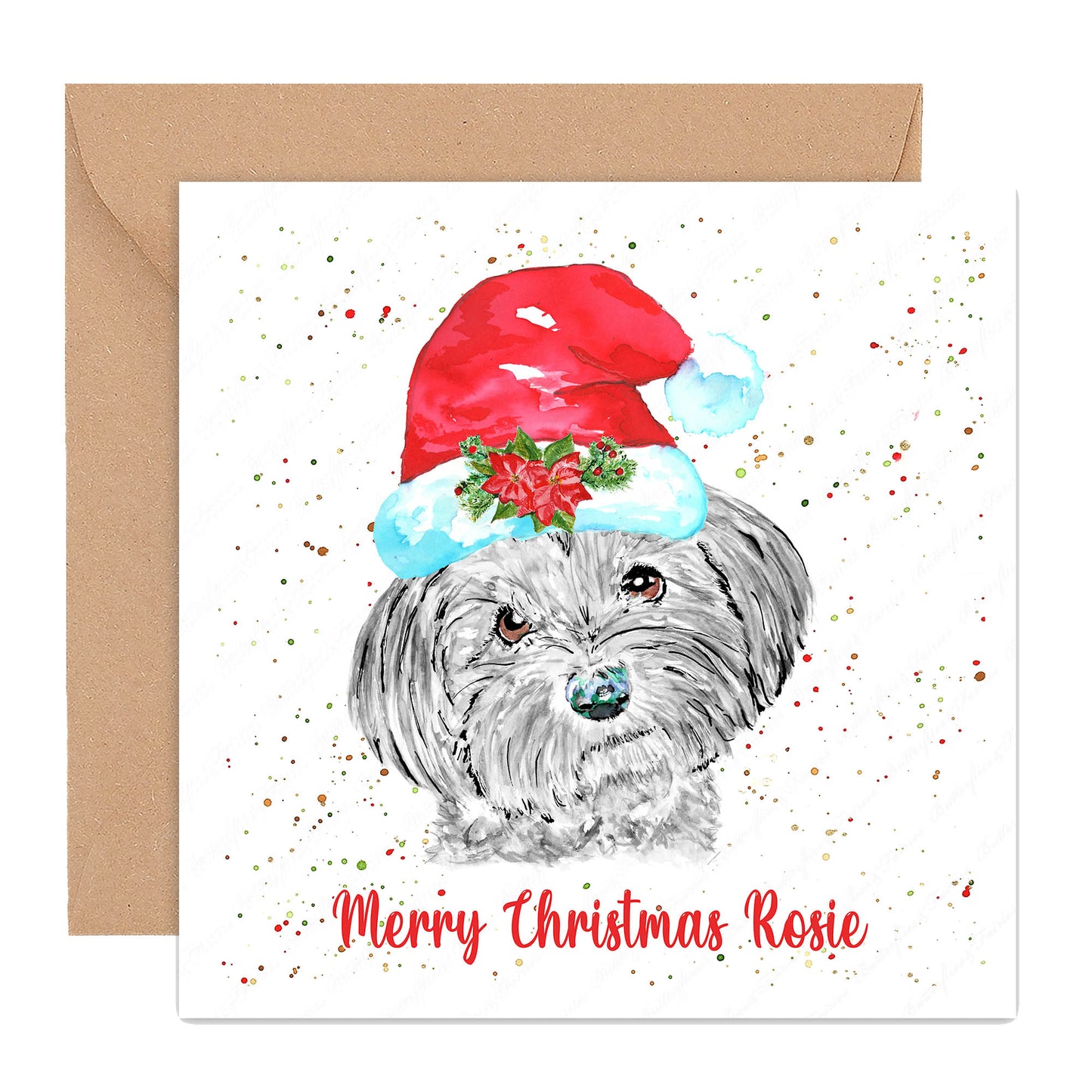 Personalised Havanese Dog Christmas Card