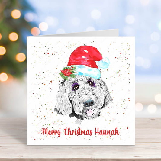 Personalised Labradoodle Dog Christmas Card