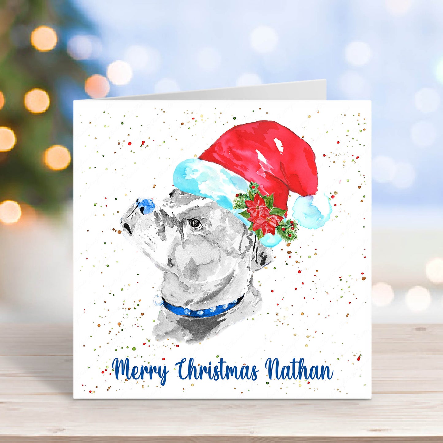 Personalised Staffordshire Bull Terrier Staffie Dog Christmas Card