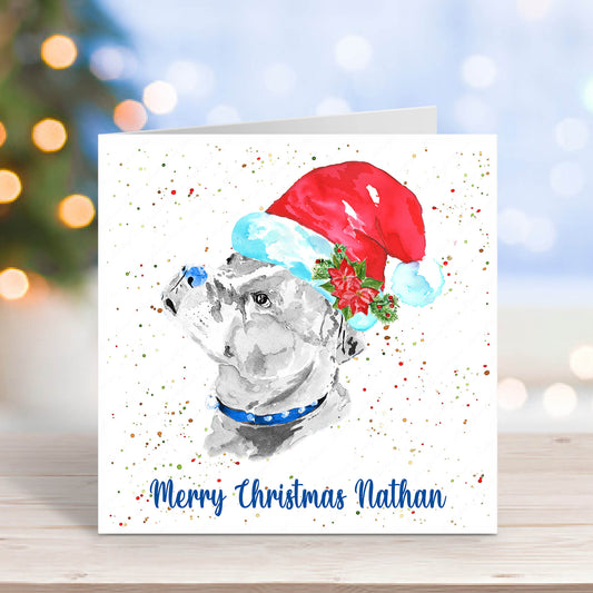 Personalised Staffordshire Bull Terrier Staffie  Dog Christmas Card