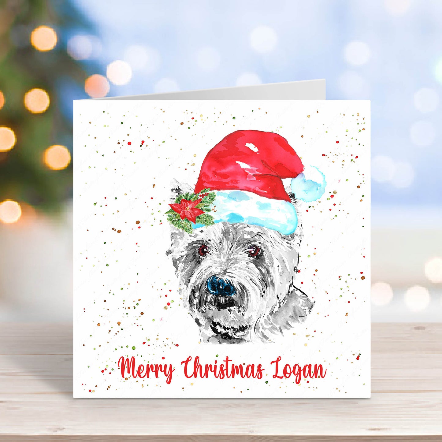 Personalised Westie West Highland Terrier Dog Christmas Card