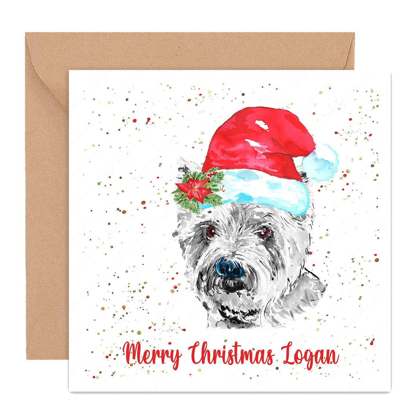 Personalised Westie West Highland Terrier Dog Christmas Card