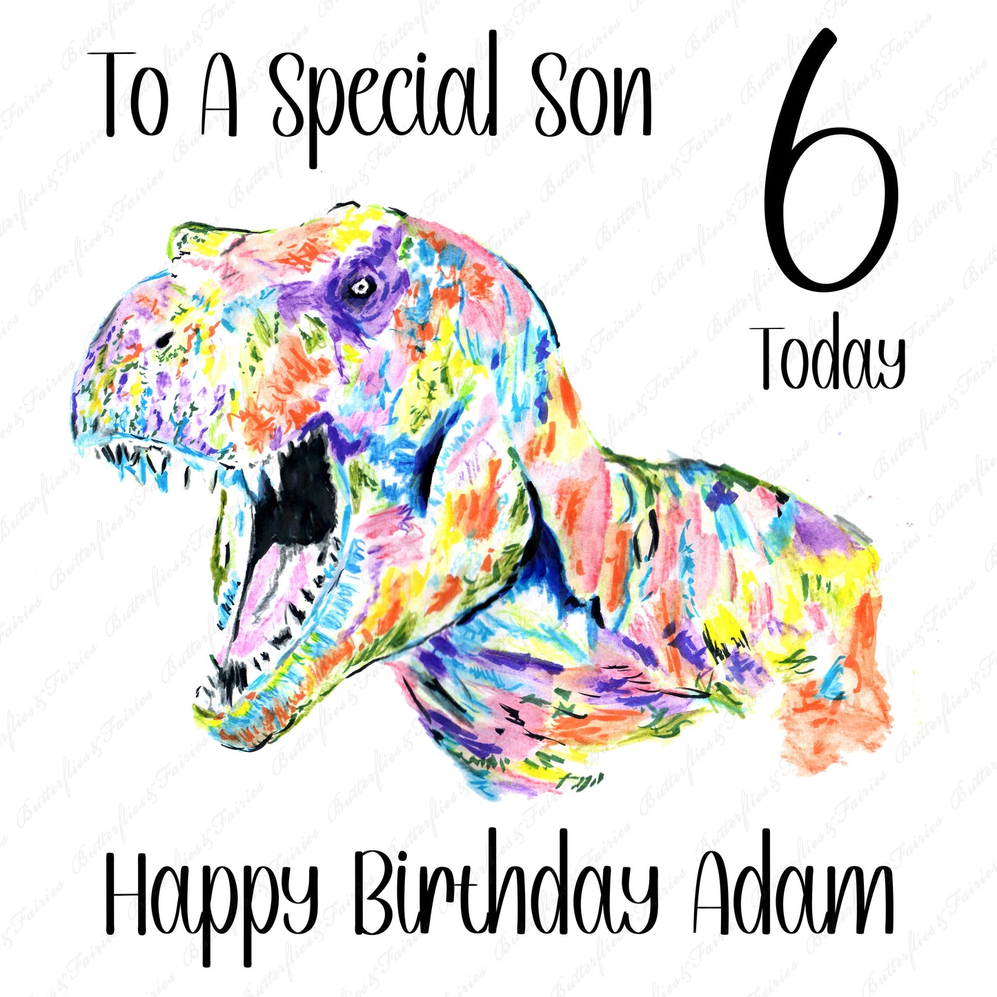 Personalised T-Rex Dinosaur Birthday Card