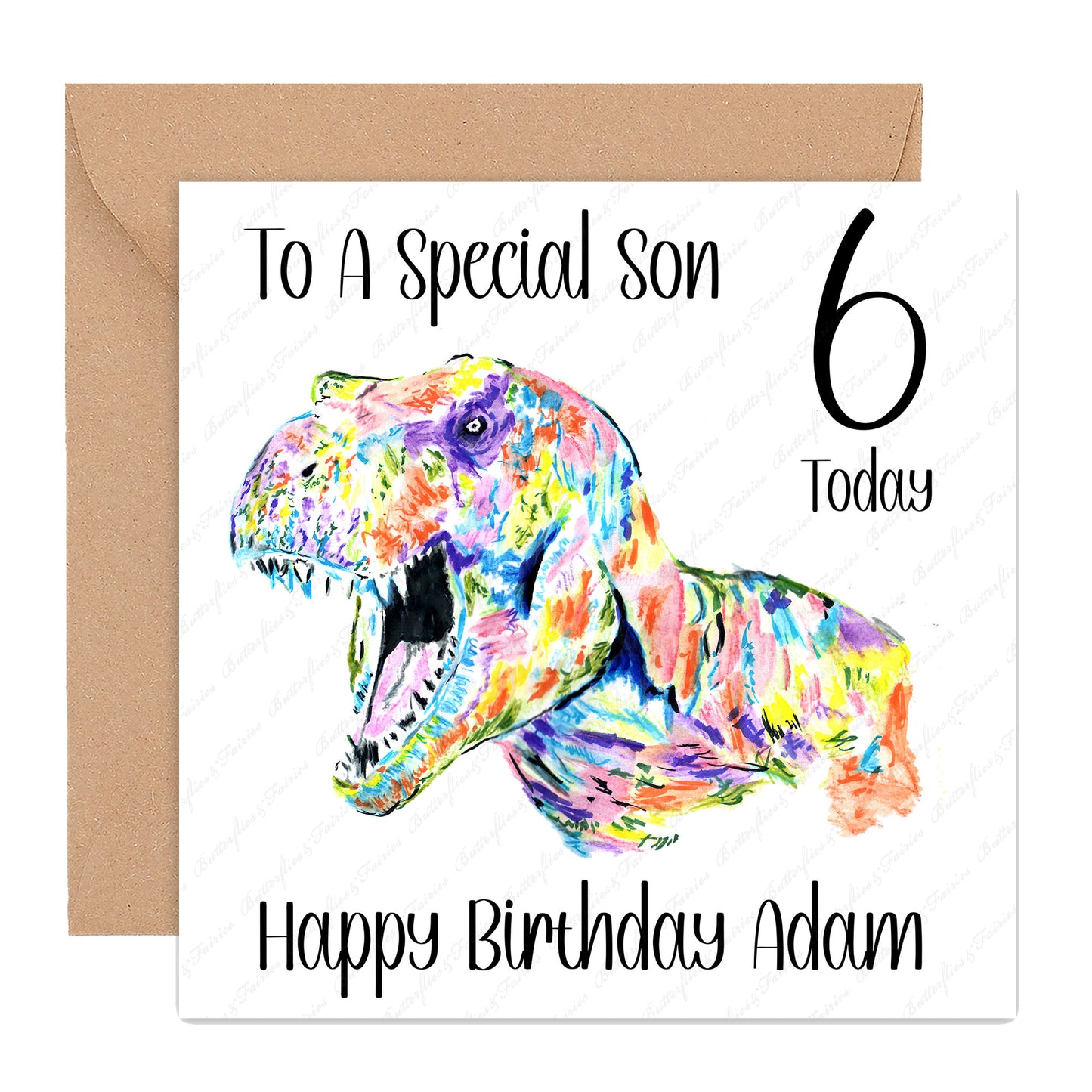 Personalised T-Rex Dinosaur Birthday Card