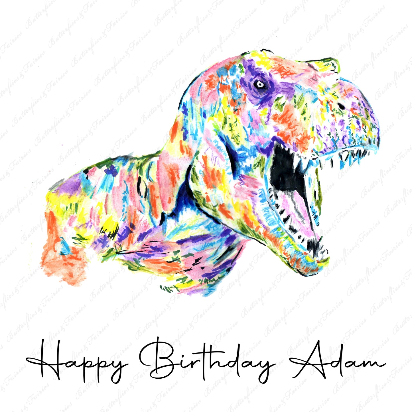 Personalised T-Rex Dinosaur Birthday Card