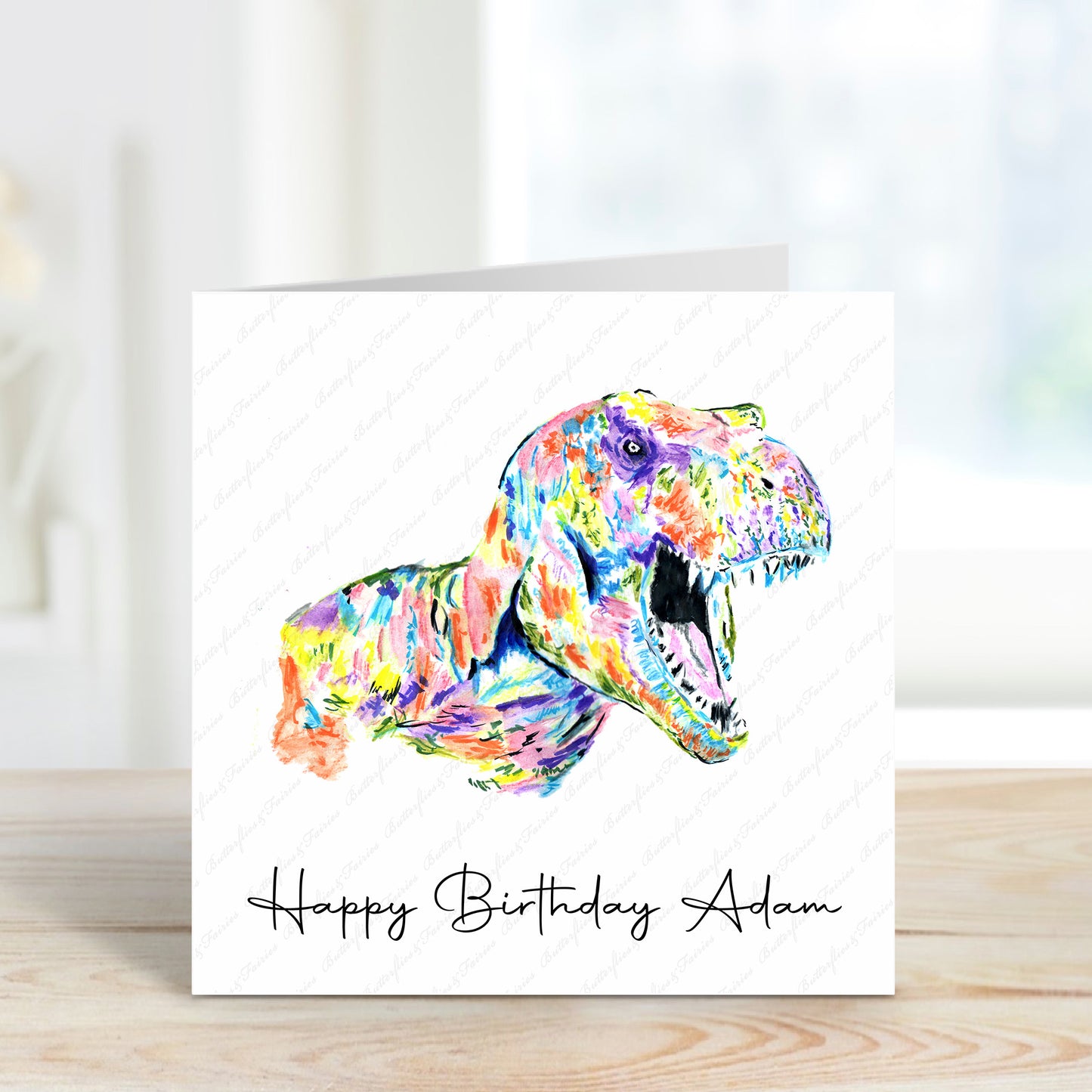 Personalised T-Rex Dinosaur Birthday Card