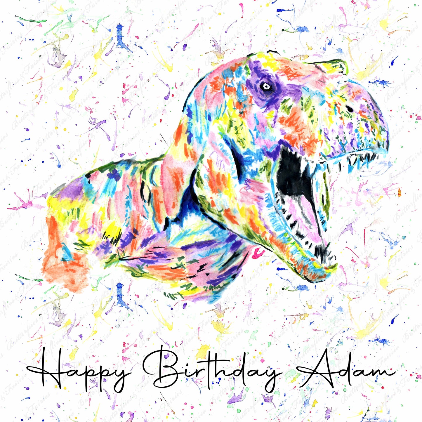 Personalised T-Rex Dinosaur Birthday Card