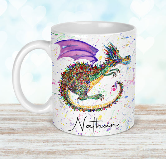 Personalised Dragon Mug and Coaster Set