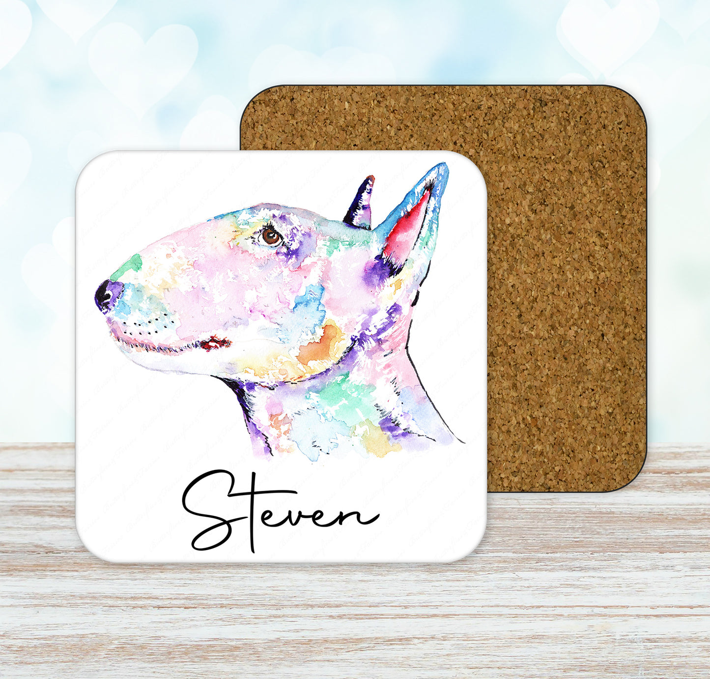 Personalised English Bull Terrier Dog Mug and Coaster Set