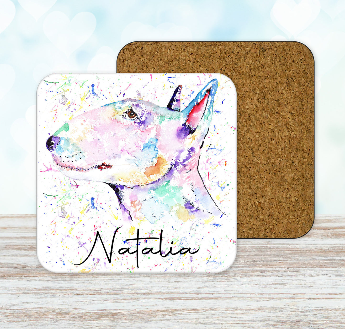 Personalised English Bull Terrier Dog Mug and Coaster Set
