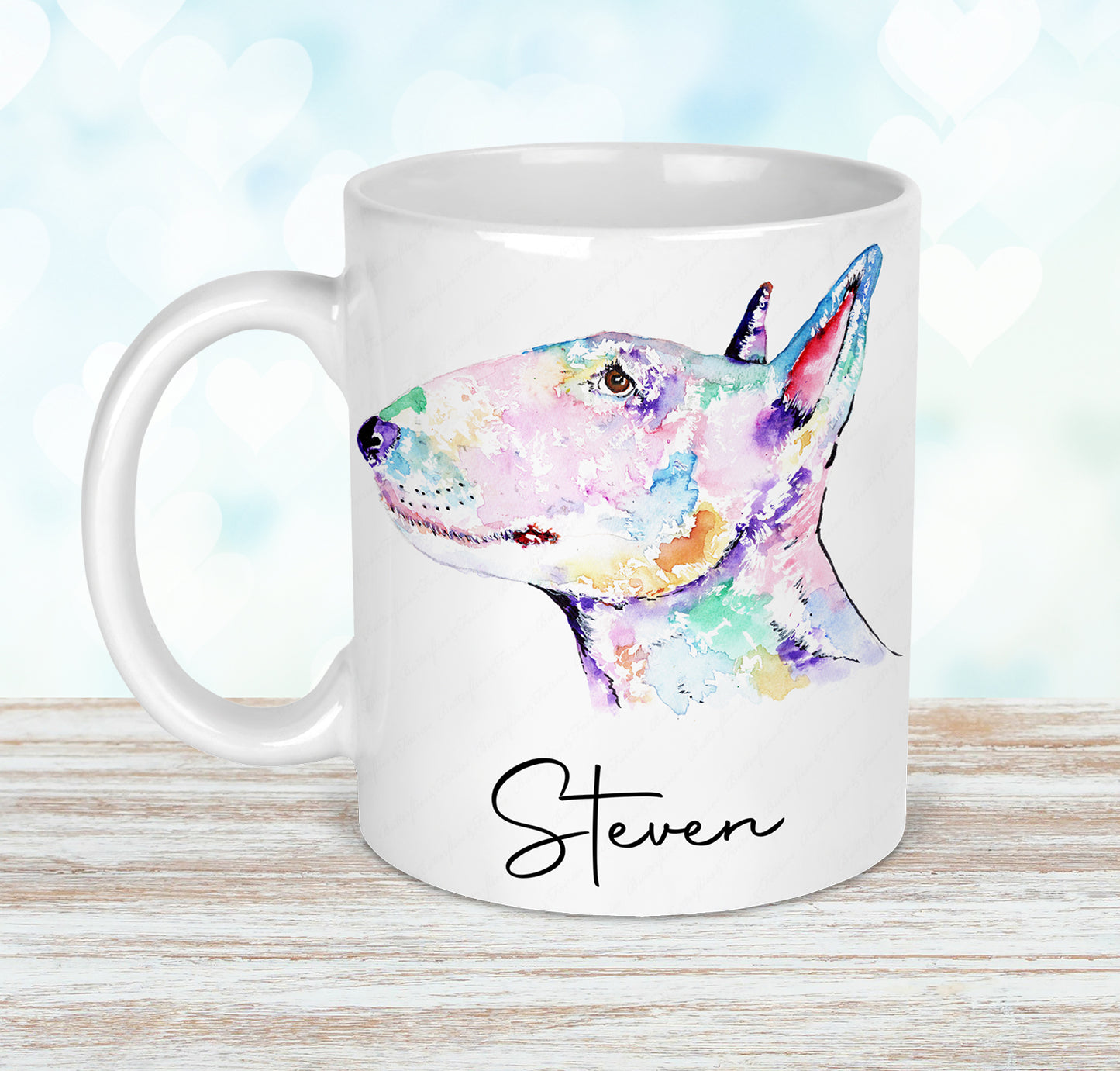 Personalised English Bull Terrier Dog Mug and Coaster Set