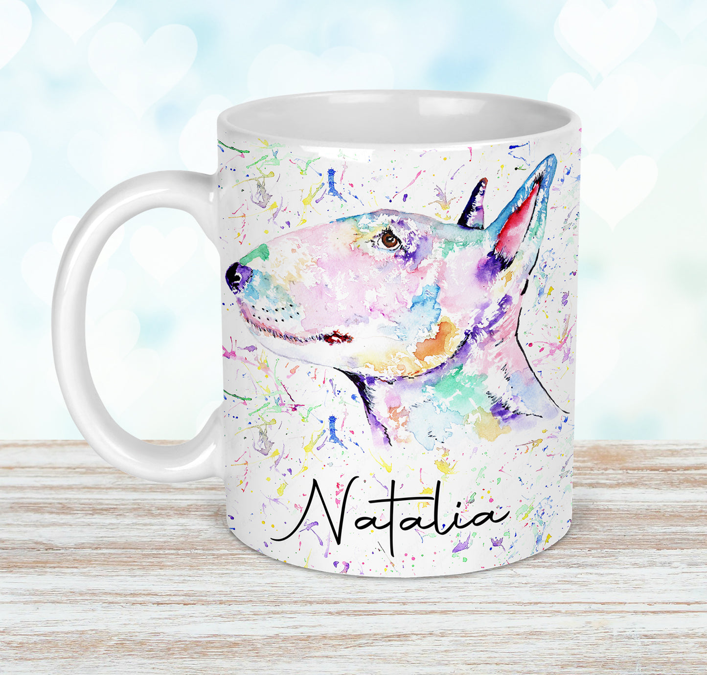 Personalised English Bull Terrier Dog Mug and Coaster Set