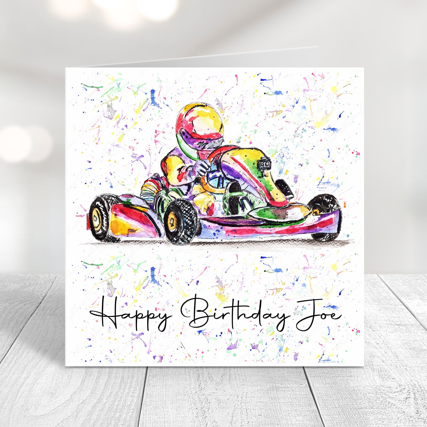 Personalised Go Kart Birthday Card