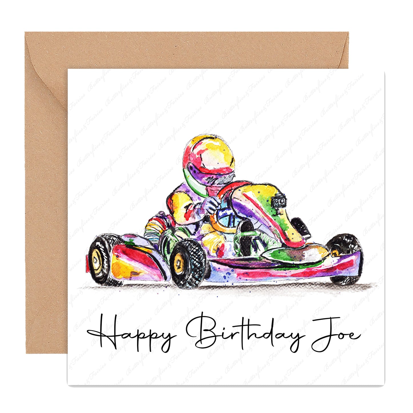 Personalised Go Kart Birthday Card
