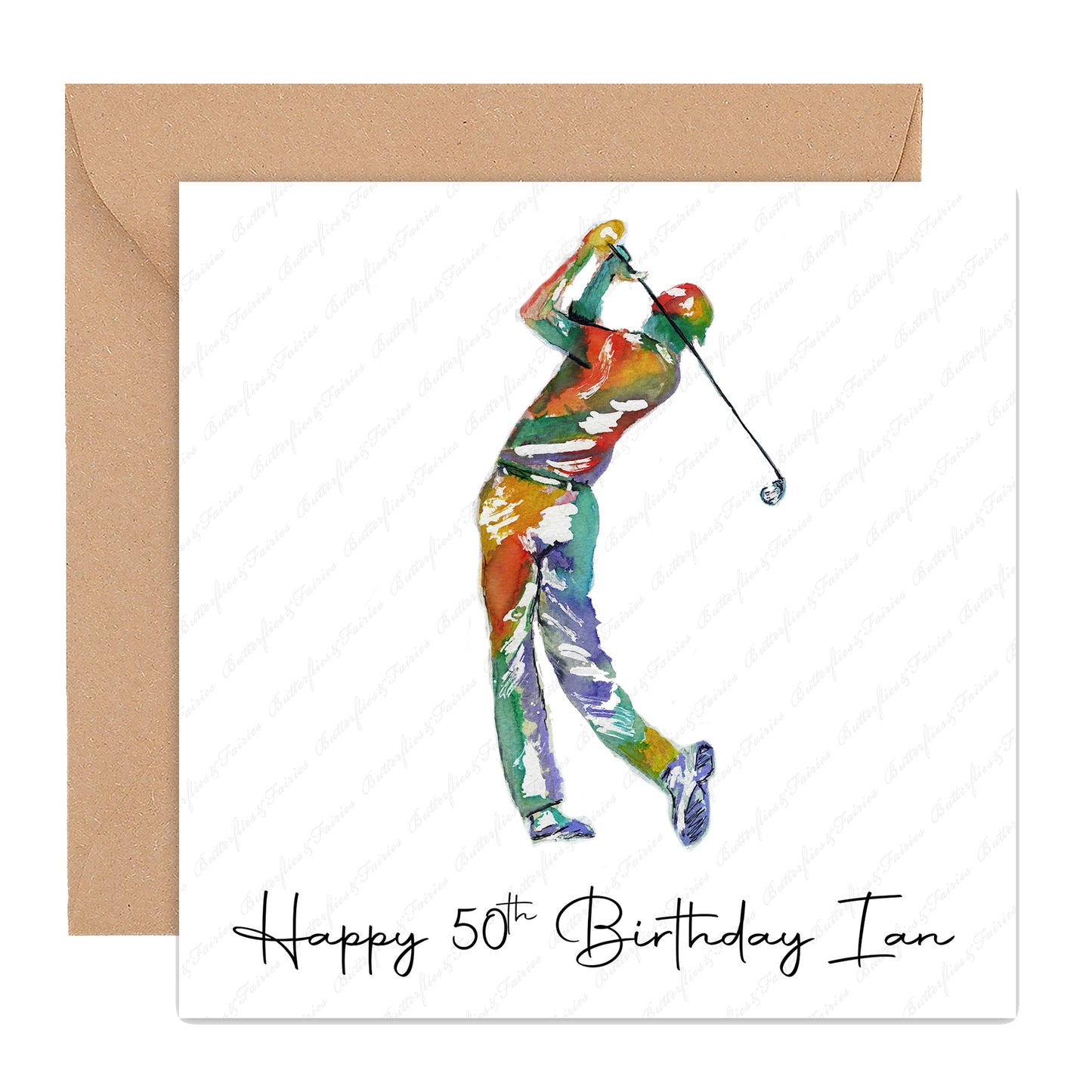 Personalised Golf Player Golfer Birthday Card